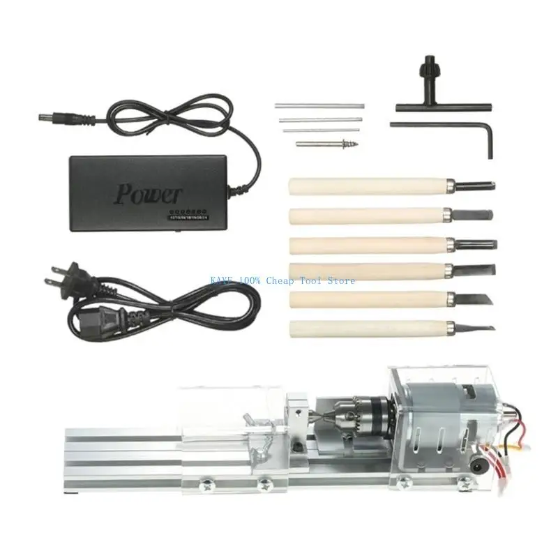 

G6KA Mini Lathe Beads Machine Drill Rotary Tool DC12-24V or AC100-240V 50/60Hz Spring Load Cutting Tool US Plug
