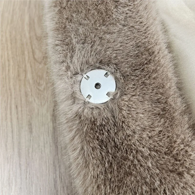 Met capuchon namaakbont korte vest jas dames 2025, nieuwe herfst winter revers mouwloze harige jassen dikke warme faux nertsen pluche overjassen