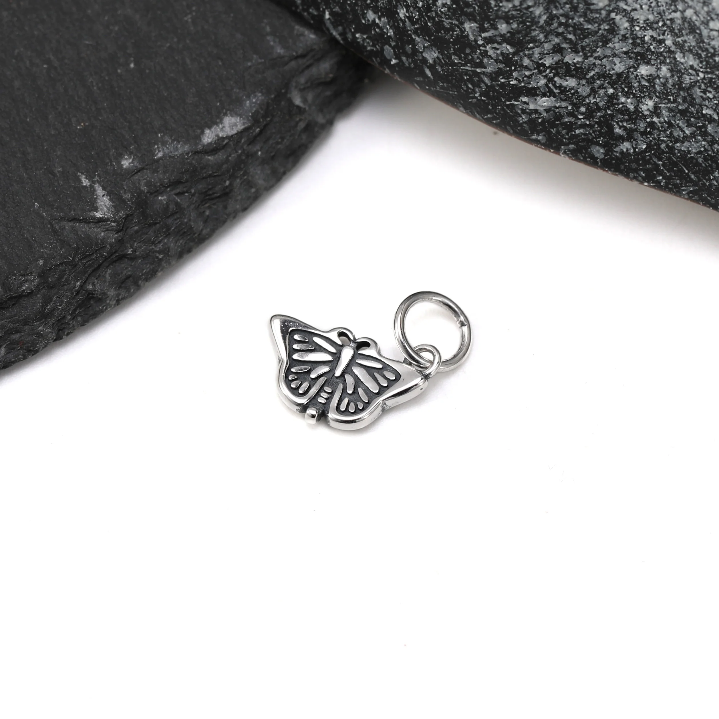 

DJ189 authentic 925 sterling silver fashionable and exquisite DIY silver jewelry butterfly keychain pendant