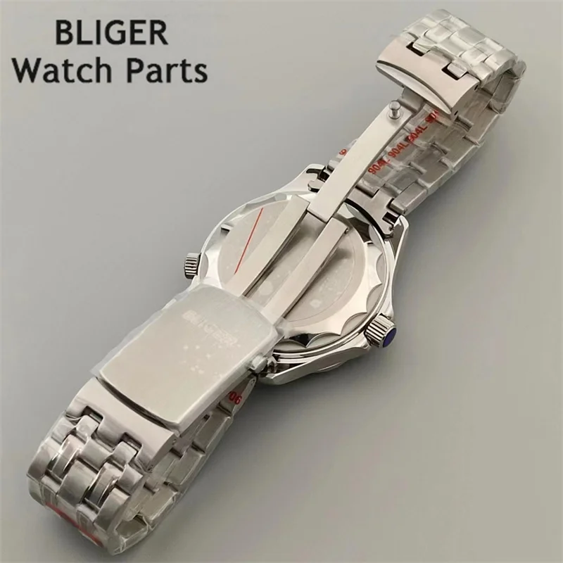 Bliger 41mm automatische mechanische Herren uhr grünes Zifferblatt Keramik Lünette leuchtend 10atm wasserdichte mechanische Armbanduhr 3 Uhr