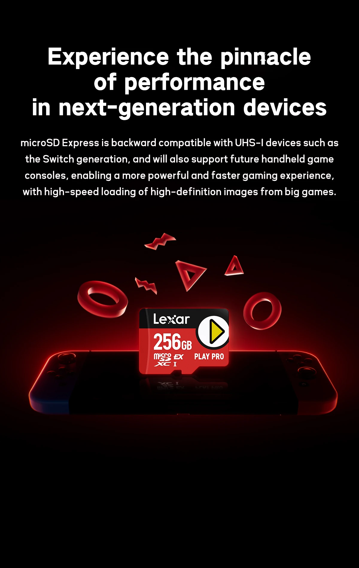 Lexar Play PRO MicroSD Express Card 1TB/512GB/256GB, video 4K, schede di memoria per console di gioco fino a 900 MB/s per Nintendo Swch 2  7