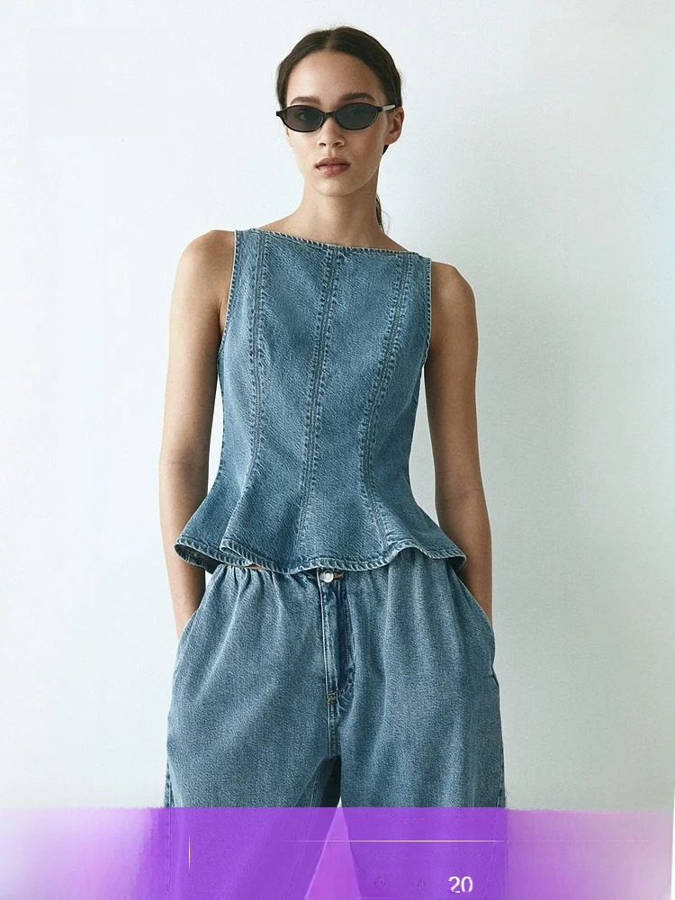 

Женская юбка H&M, весна 2026, новая модель, с асимметричным подолом, модная, в стиле Sweet Miss Rich, из чистого хлопка, повседневная, с молнией, свободного кроя