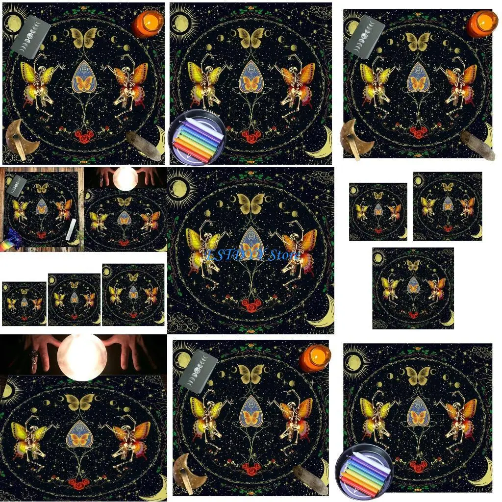 

G6DE 50x50/60x60/75x75cm Tarot Tablecloth Mat Geometric Divinations Table Cloth Board Game Oracles Card Pad Support Mat