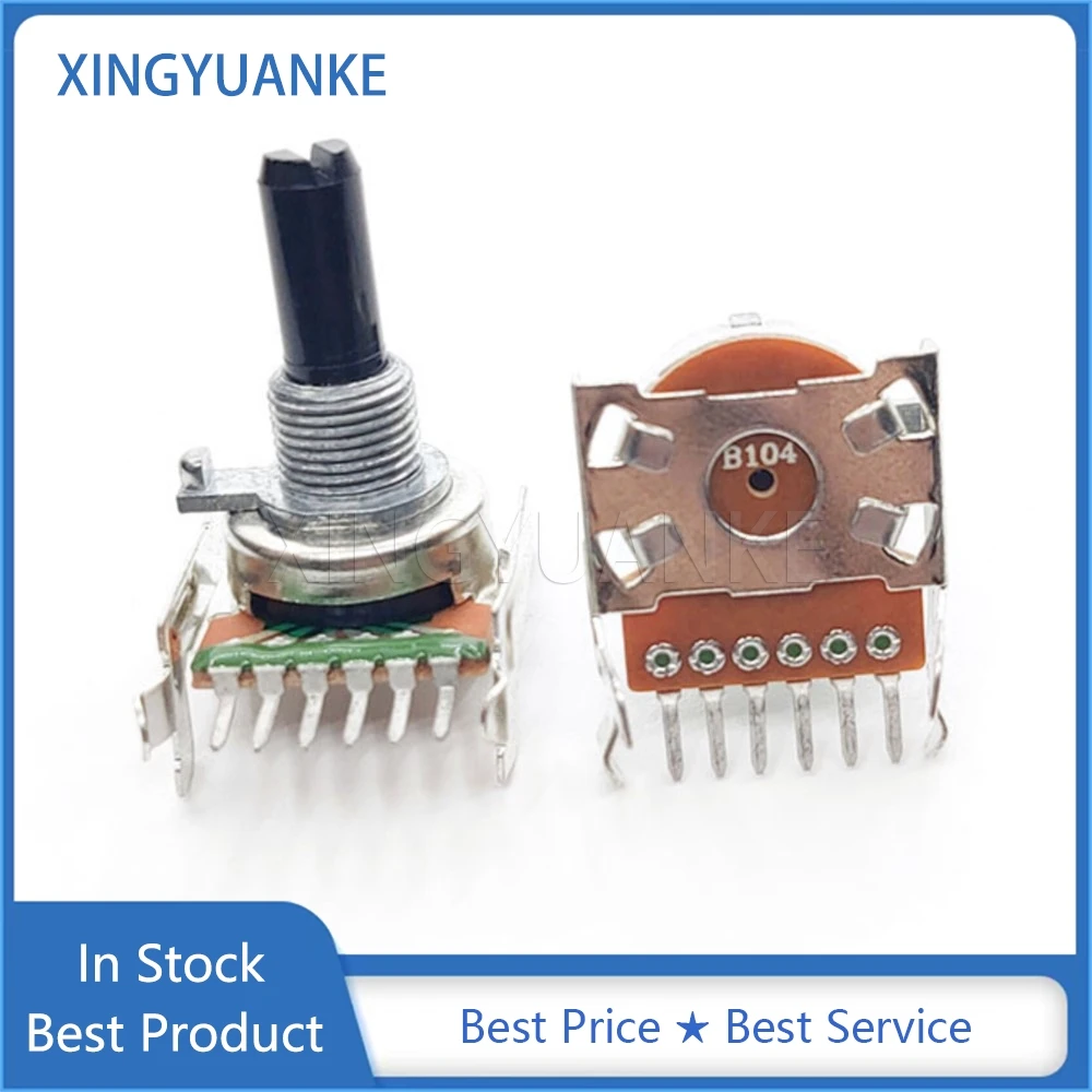 3PCS 161 Type Duplex Horizontal B50K Audio Speaker Power Amplifier Volume Potentiometer B503 6-Pin Half Shaft Length 20MM