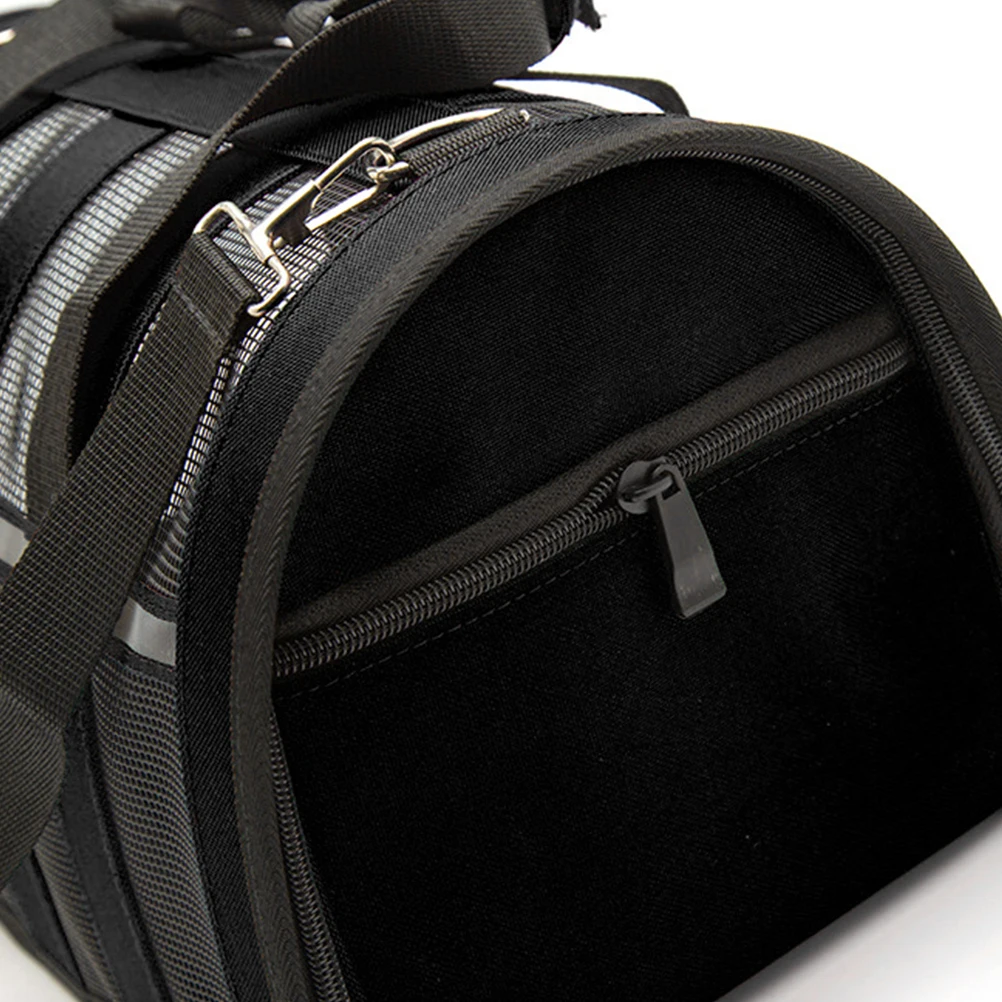 

Pet Dog Carrier Bag Transparent Breathable Mesh Portable Adjustable For Cats Puppies Outdoor Travel Black L Size Puppy
