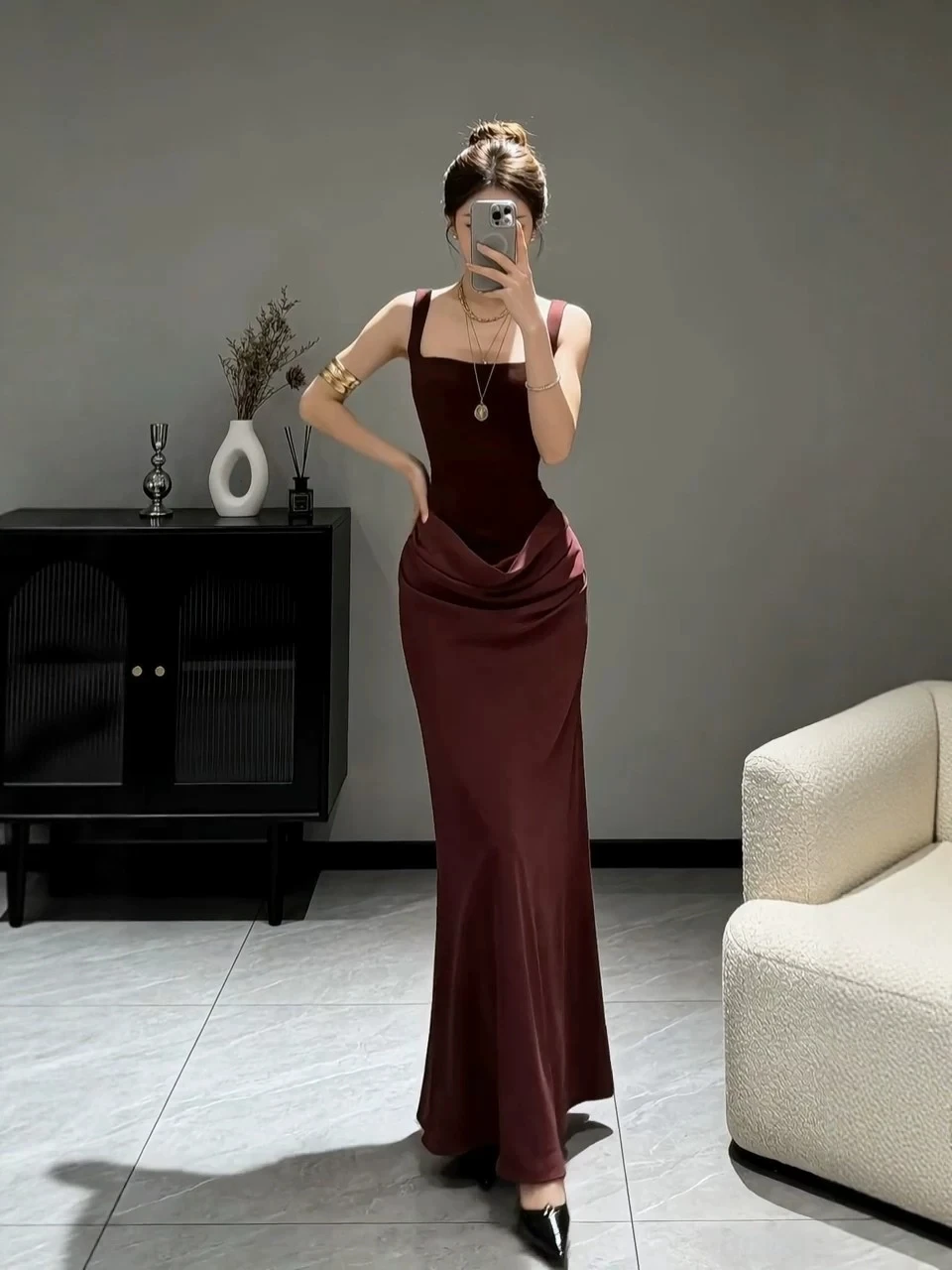 

Sexy Slim Fit Fishbone Strapless Dress for plus Size Women Spring Season High Waist Pleated Long Skirt without Sleeve Gowns