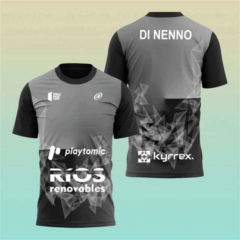 

Outdoor Badminton Tennis Sports T-Shirts Casual O-neck Short Sleeve Tops Fashion Gradient Run Tees Summer Fitness Men's T-shirts