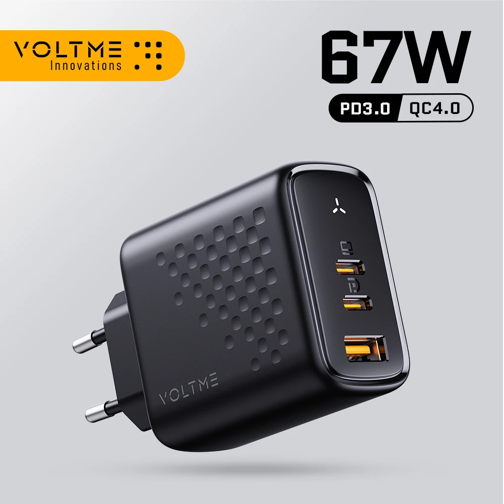 VOLTME GaN 67W USB Charger Quick charger type C Power Adapter for Tablet Fast Charging For iPhone 15 Pro Xiaomi Samsung Laptop