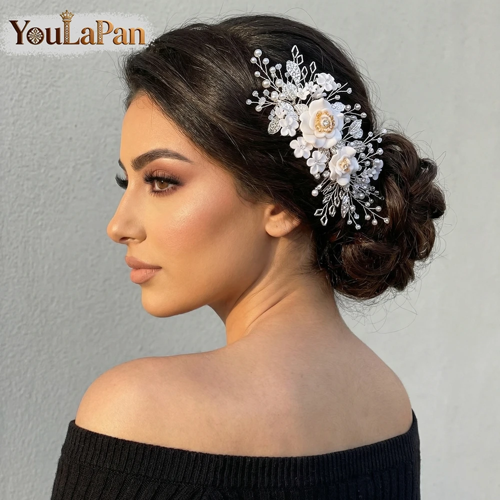 

YouLaPan Wedding Floral Hair Accessories Bridal Comb Handmade Women Hair Ornaments Jewelry Bride Headdress Girls Hair Clip HP320