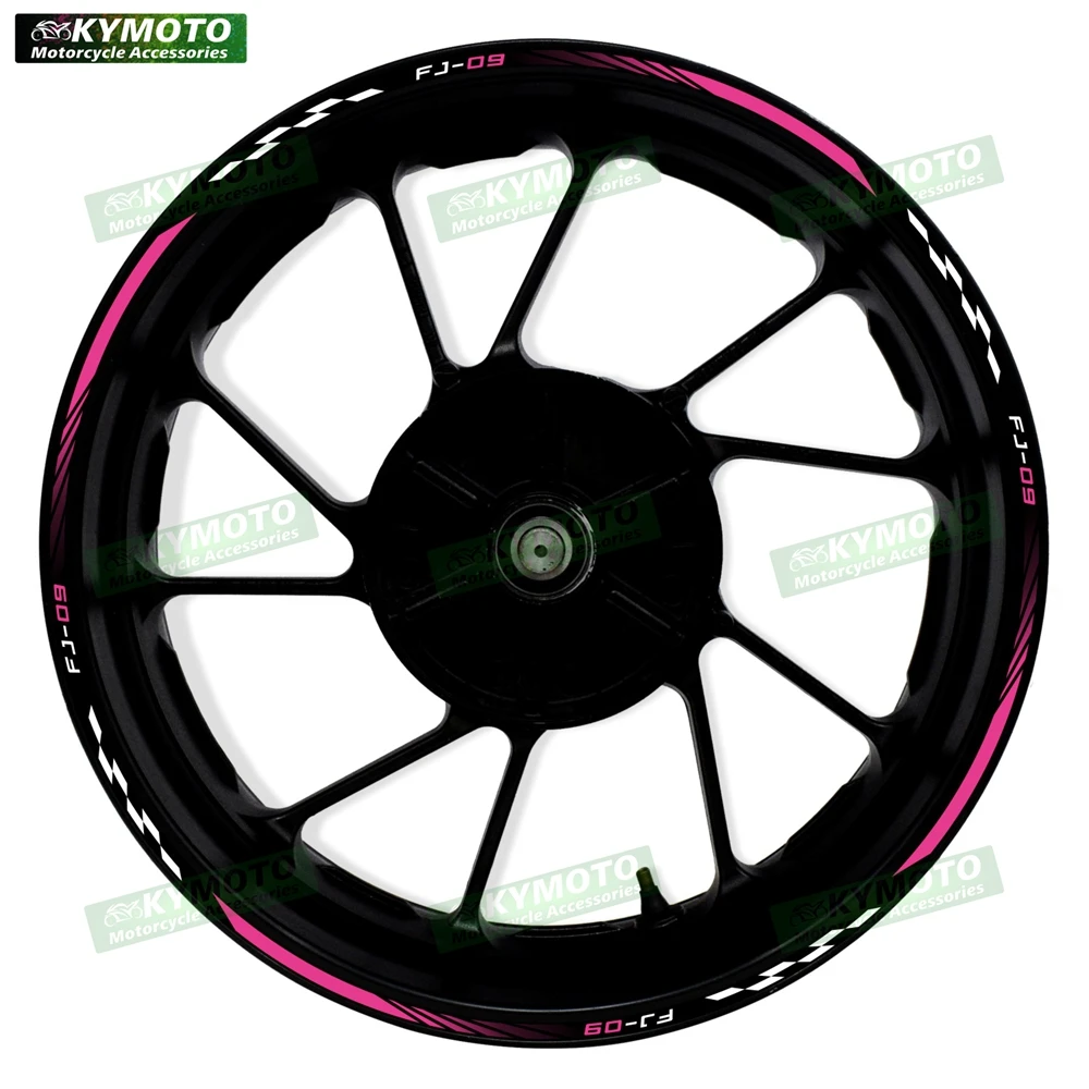 ل FJ-09 FJ09 دراجة نارية الملحقات 17 بوصة العجلات الأمامية والخلفية الشارات هدية محور تعديل ملصقات شريط عاكس #3