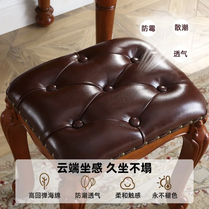 

Bedroom Solid Wood Dresser Household Duo European Nail Art Chair