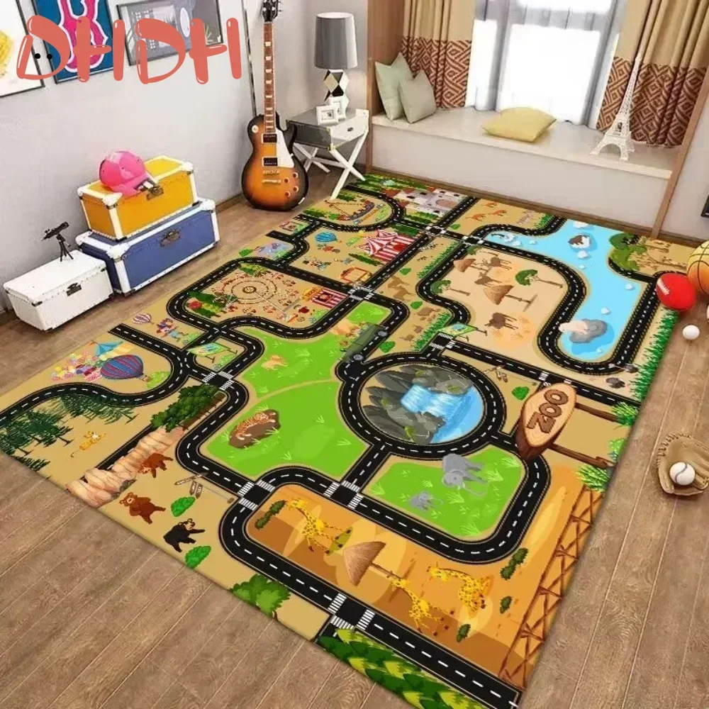 Carpet Activities for Baby Play Mat Game Carpet for Baby Farm Road Portable Map Baby Educational Rugs