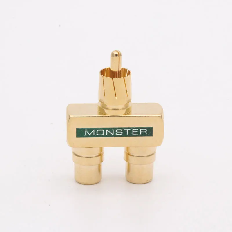 1Pair RCAxMale Plug to 2xRCA Female Socket Connectors, Excellent Gold Plated RCA HIFI Audio Terminals