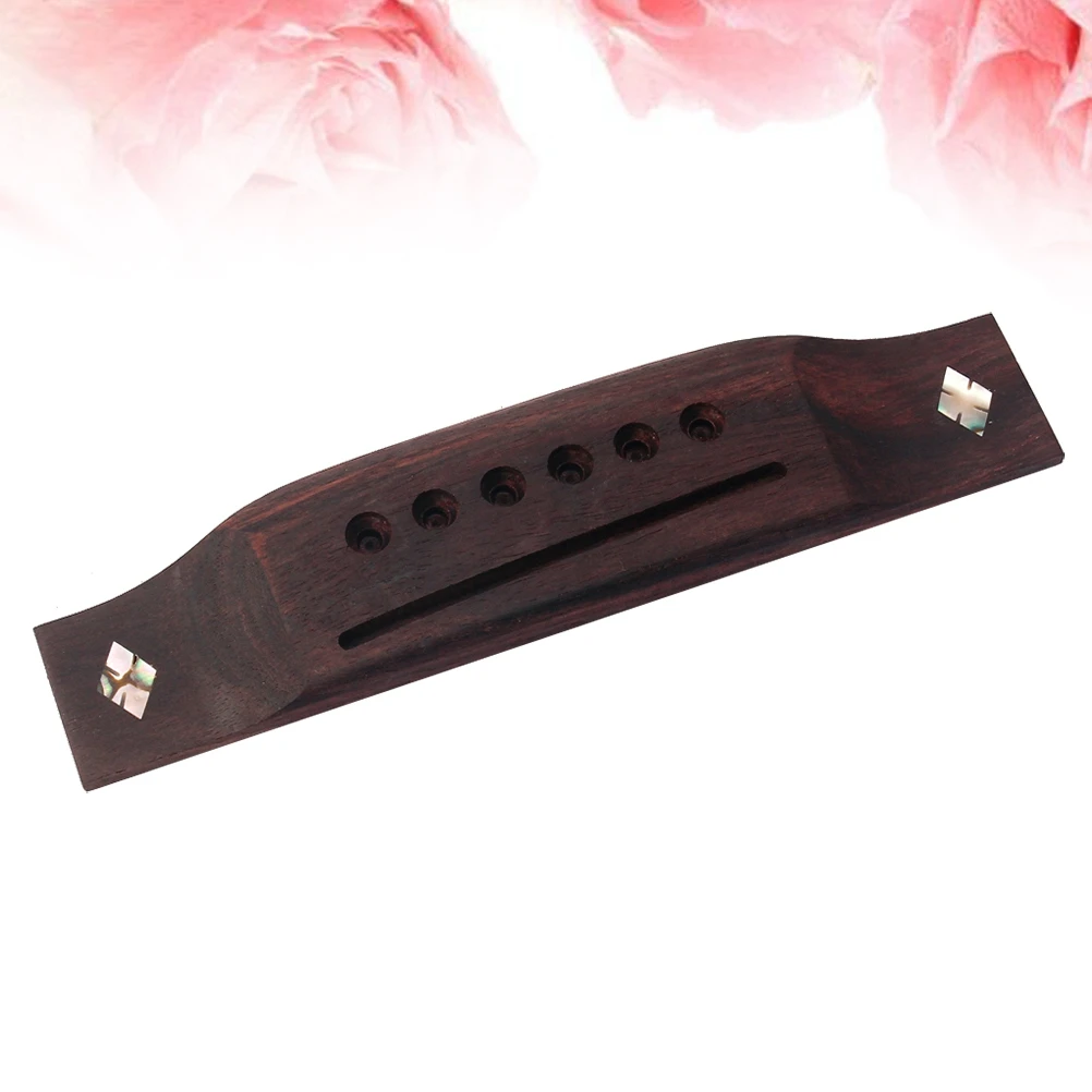 

Acoustic Guitar Bridge 6 Strings Saddle Replacement Parts Vintage DIY Fits 34 36 38 Inch Folk Guitars Musical