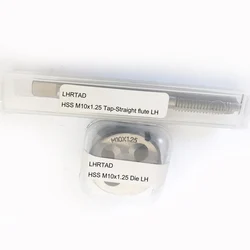 Left Hand Thread Tap Pitch Straight Flute die set M10X1.25 M10X1.5 HSS Metric Hand Taps Round Dies sets M10X0.75 M10X1 LH 2pcs