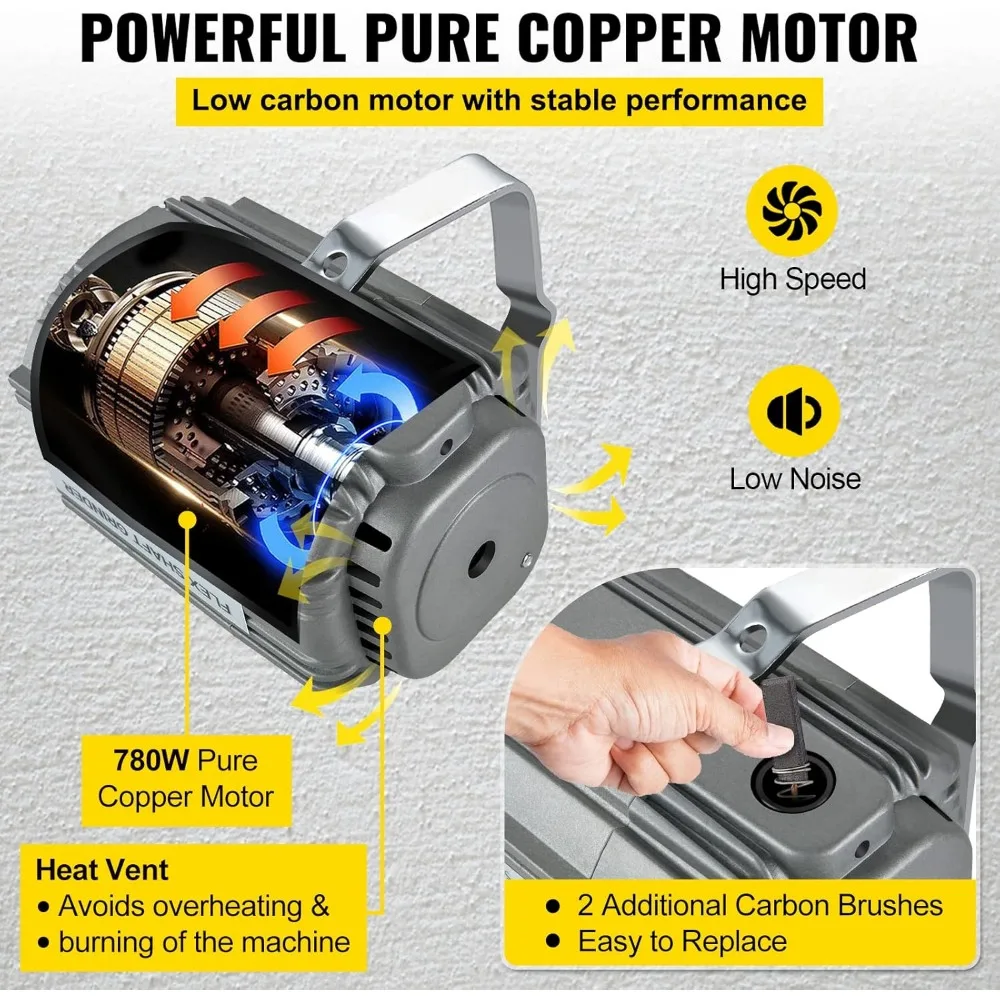 Utensile rotante 780 W con velocità variabile 500-23000 giri/min, mandrino da 1/4 di pollice e pedale a velocità regolabile per intaglio e molatura