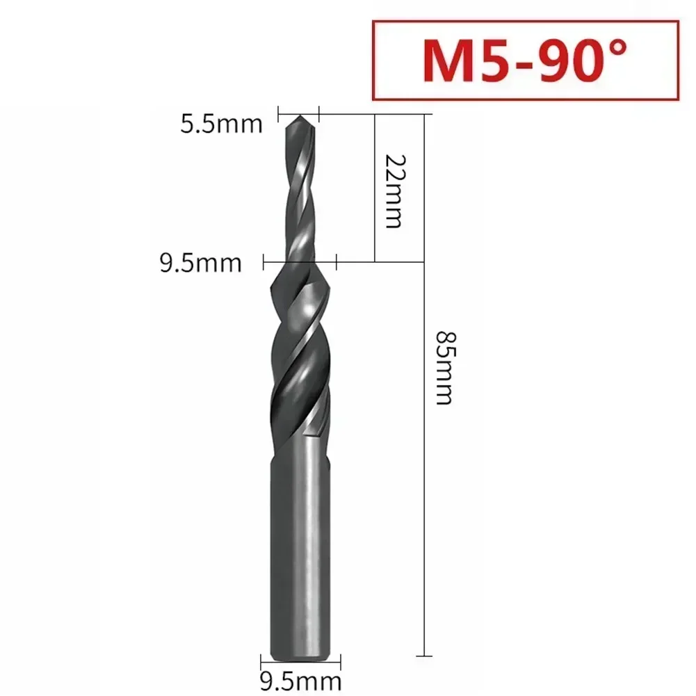 1PC M4--M12 Punta da trapano a spirale per avvitatore HSS da 90/180 gradi adatta per smussatura di perforazione di metalli/non metallici