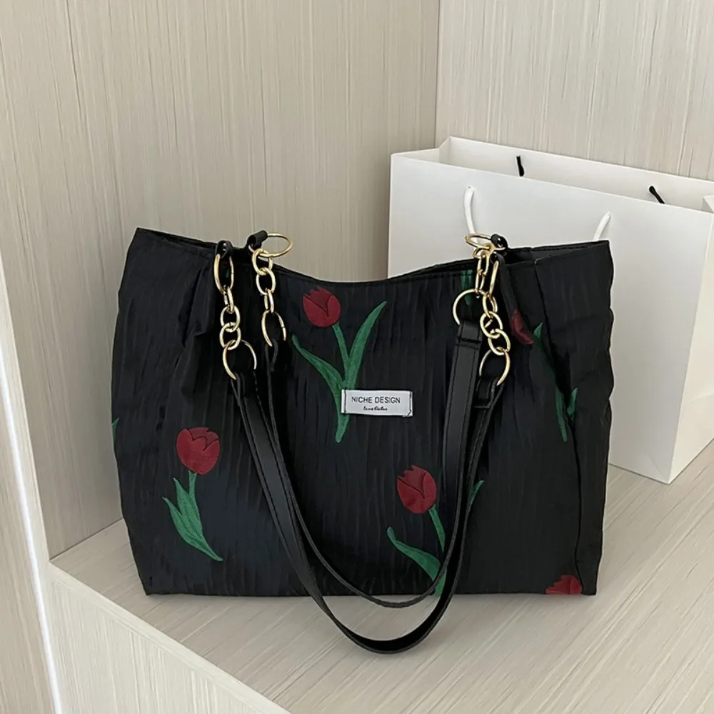 Francia borse da donna Trend Designer borse floreali Tulip The Tote Bag primavera estate Pearl Sac A Main Femme borsa A tracolla