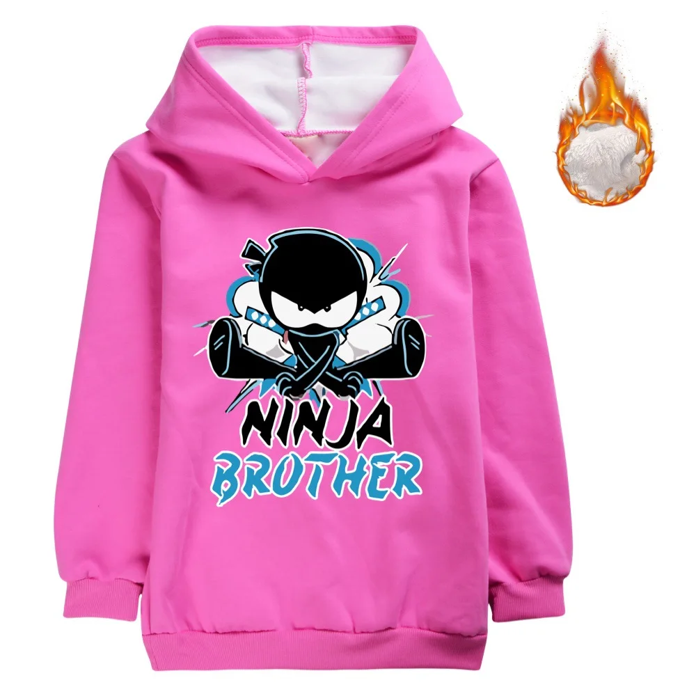 NINJA KIDZ Costume Kids Winter Fleece Sweatshirt for Boys People Print Clothes Girls Warm Hoodie Coats Children Casual Sweater