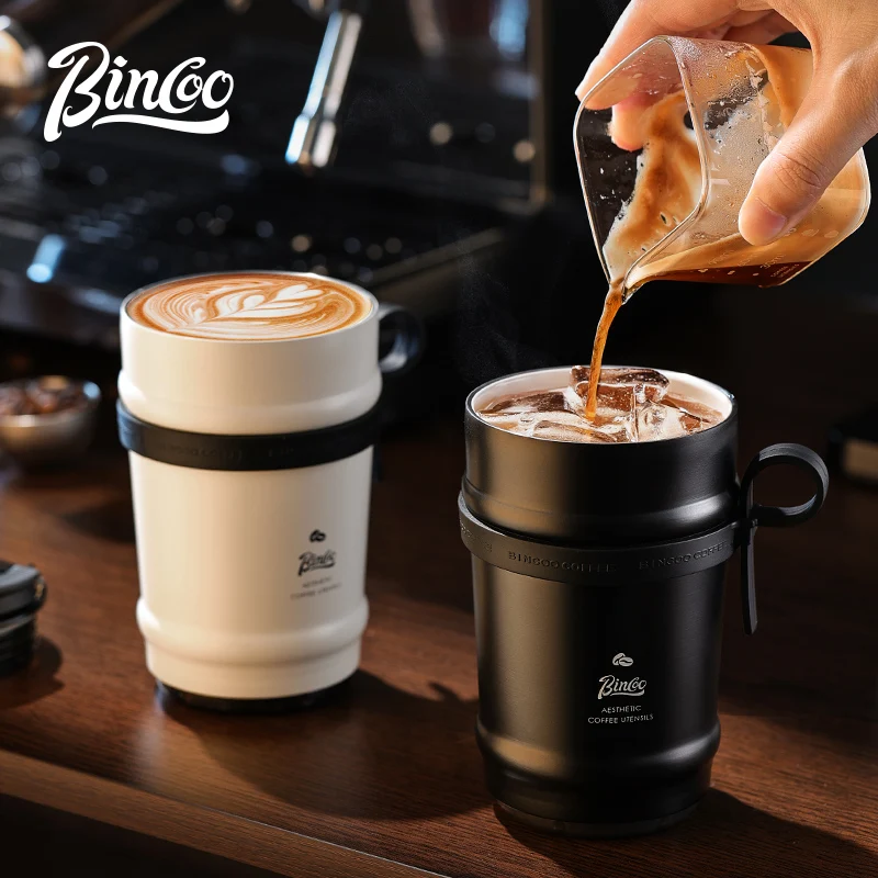 Coffee Cup Ceramic Large-Capacity Thermos Cup Retro High-Looking Accompanying Cup Portable Stainless Steel Water Cup