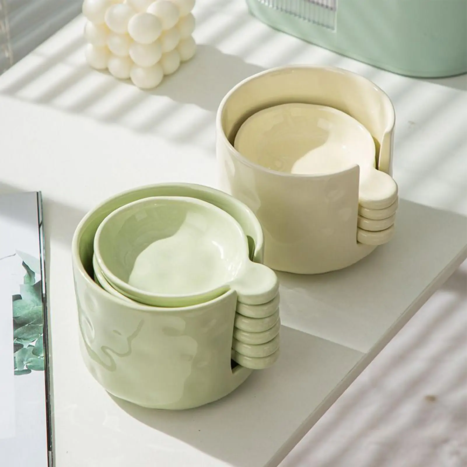 

Dipping Sauce Plate and Holder Set Seasoning Dish with Storage Box Ceramic Mini Plate Dressing Container for Kitchen BBQ Snack