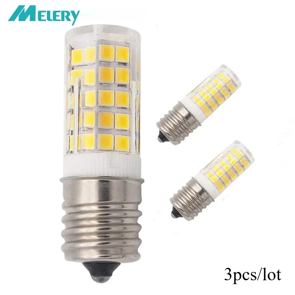 Melery E17 LED Bulb Illuminator  Microwave 6W 110/220V 2835 SMD Ceramic Equivalent 50W Incandescent Cerami Warm/Cold White 3PACK