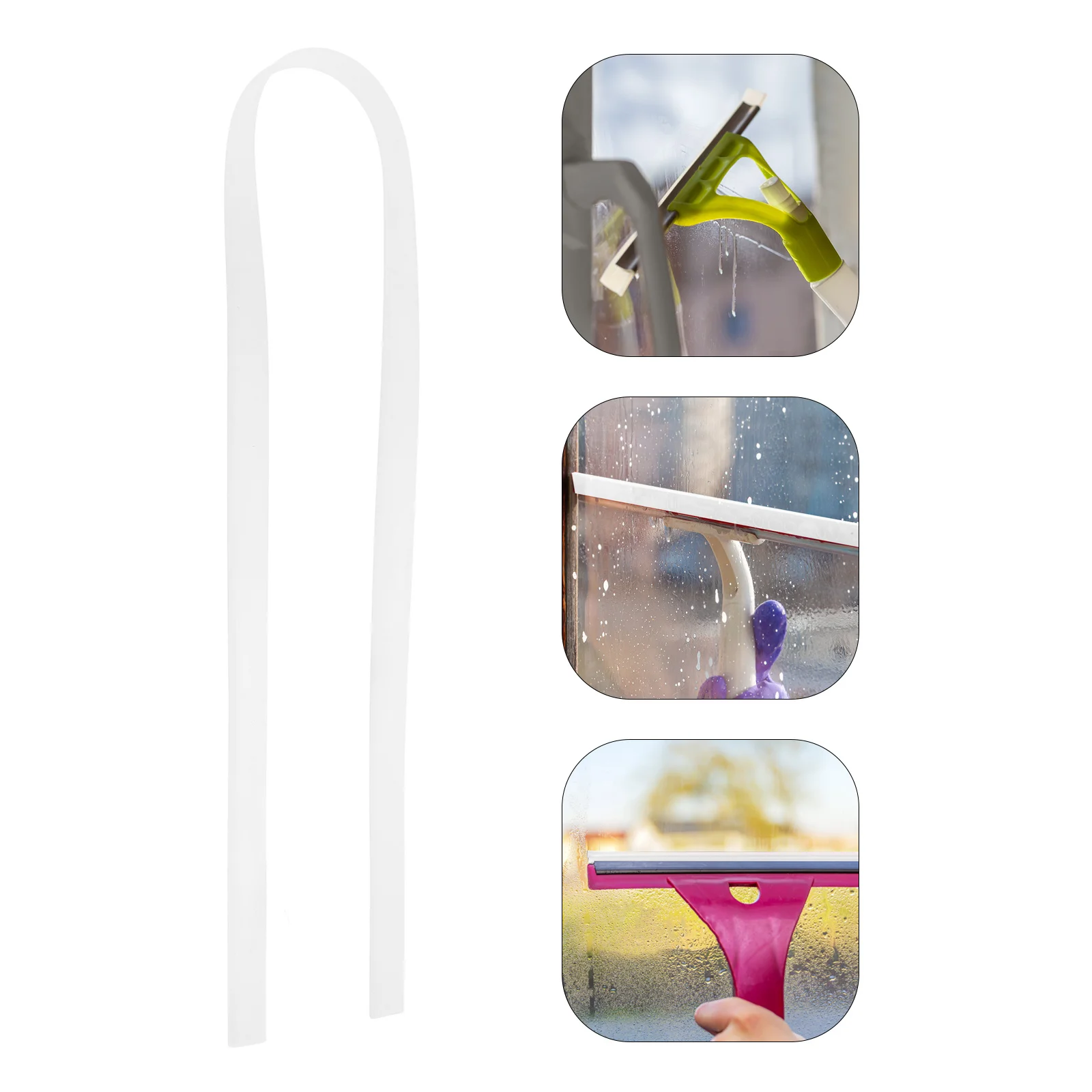 

Squeegee Replacement Rubber Strip 105cm White Durable Natural Rubber Glass Window Cleaning Strip Scraper Replacement Squeegee