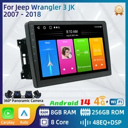 Car Radio for Jeep Wrangler 3 JK 2007 - 2018 2 Din Android Stereo Multimedia Player GPS Navigation Carplay Autoradio Head Unit
