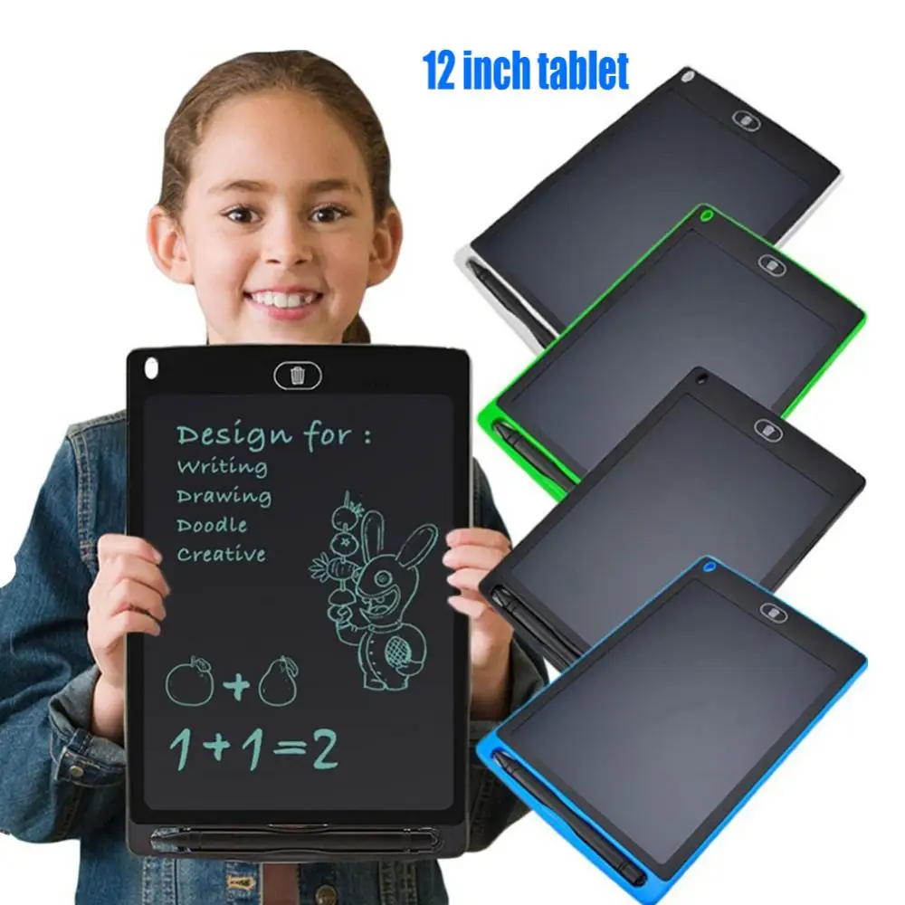 Tableta Digital de escritura a mano con pantalla LCD, tablero de dibujo electrónico colorido, tableta de dibujo gráfico de 12 pulgadas