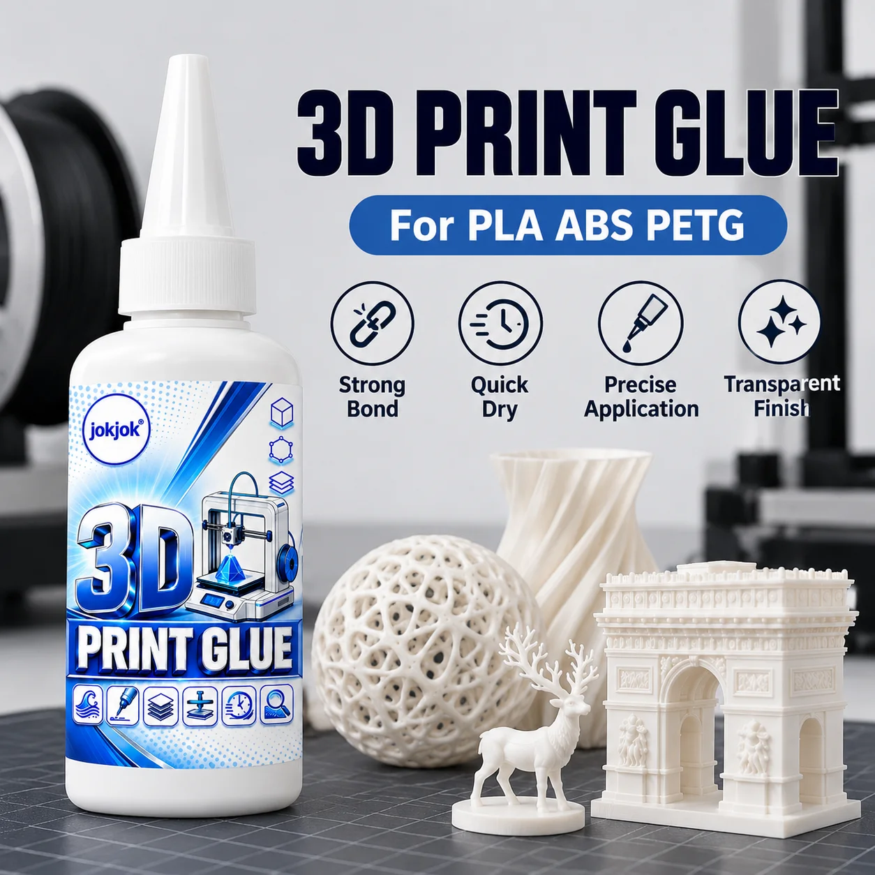 LOORSAN 3D Printing Adhesive Glue For PLA ABS PETG TPU Model Assembly Transparent Bonding High Toughness