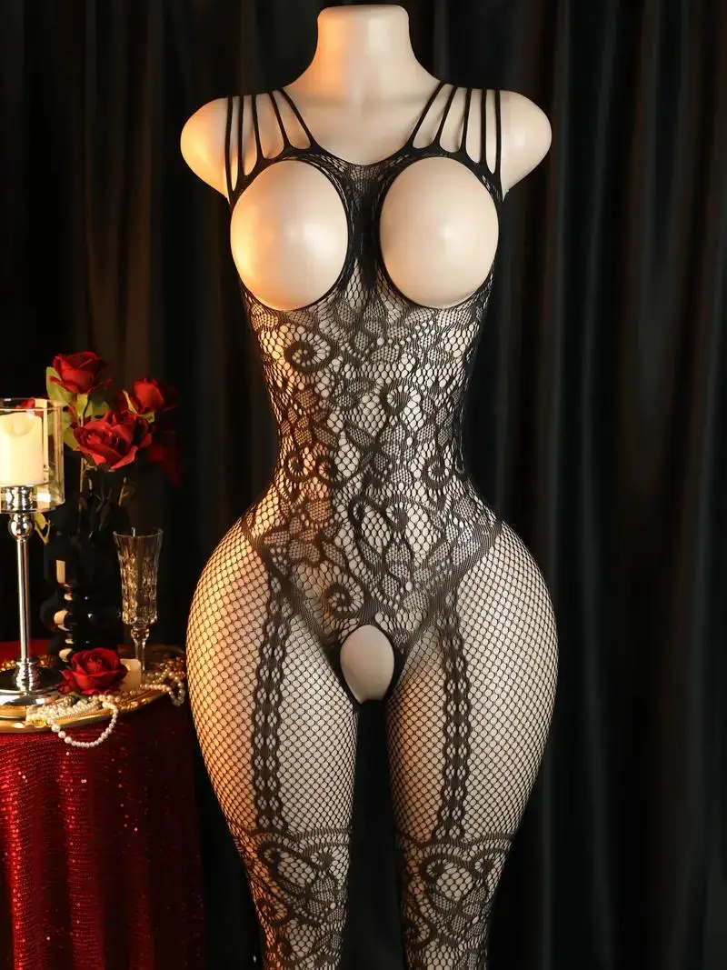 امرأة مفتوحة الصدرية Crotchless بوديستوكينج لممارسة الجنس شفافة مثير الملابس الداخلية جاذبية ارتداءها المثيرة ازياء كامل الجسم ملابس خاصة