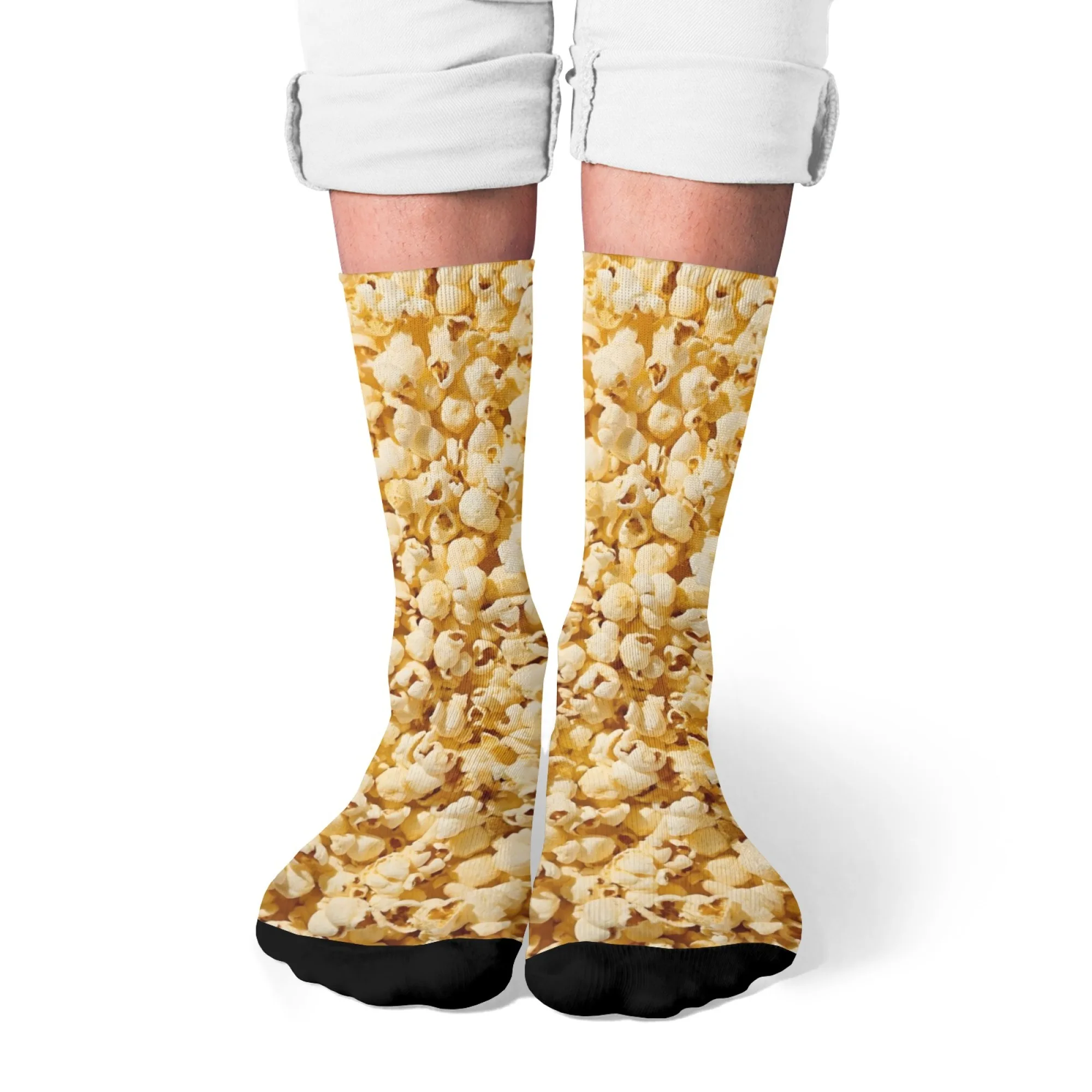 Popcorn-Socken, Neuheit und lustige Crew-Socken, Unisex, fröhliche Socken, hautfreundlich, weich, atmungsaktiv, Harajuku, Straße, Hip-Hop, Freizeitsocken