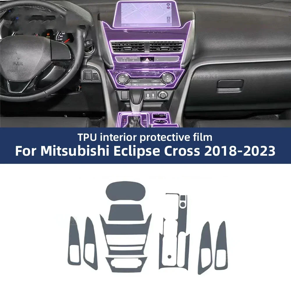 Navigation Screen Gearbox Automotive Interior TPU Protective Film Anti-Scratch Sticker For Mitsubishi Eclipse Cross 2018-2023