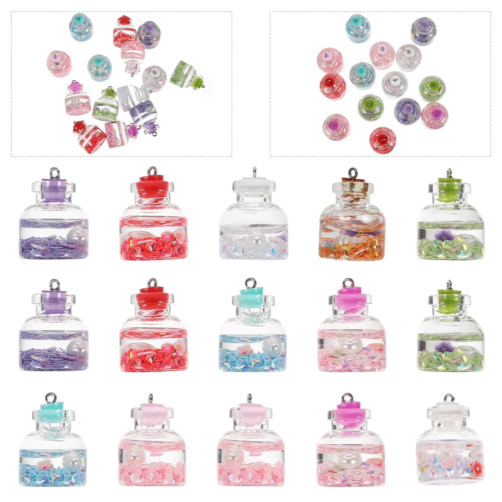 

15Pcs Milk Tea Bottle Charms Glass Pendant Creative DIY Key Chain Bag Hanging Decoration Jewelry Making Milk Tea Bottle Charms