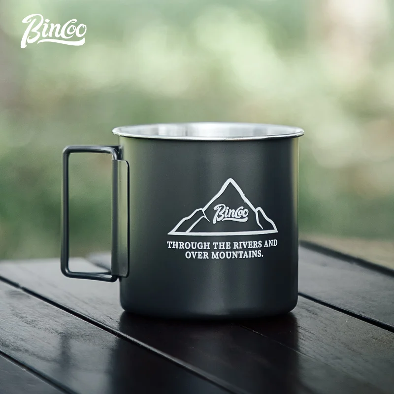 Bincoo Mountain Outdoor Camping Coffee Cup Mug Folding Portable Water Cup Home 304 Stainless Steel