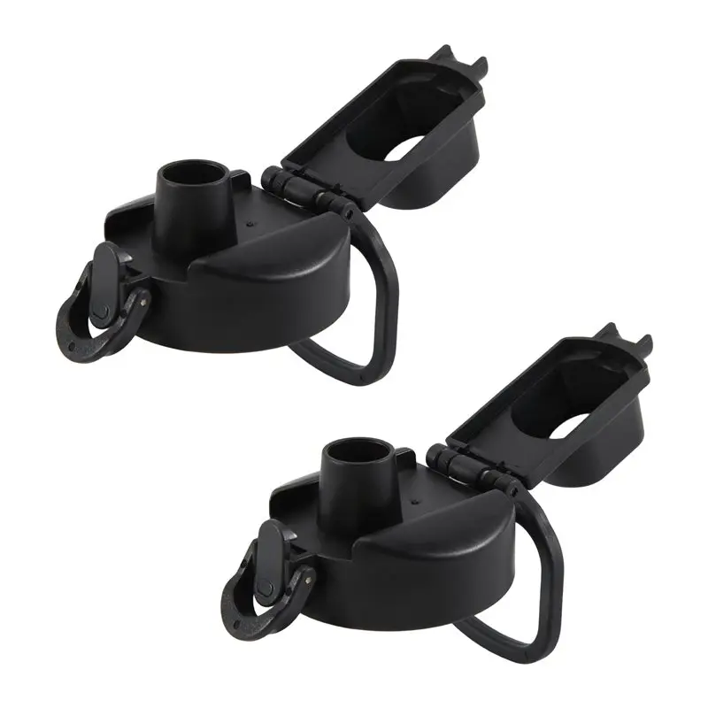 2 Piece Auto Spout Lid Wide Mouth Lid With Button Lock Black For Hydro Flask Wide Mouth 12, 16, 18, 20, 32, 40, 64Oz,-A68E