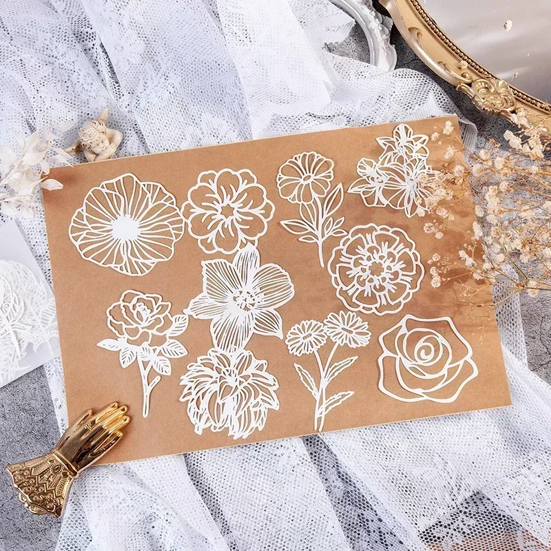 10 Blatt literarisches DIY-Materialpapier, Spitzengeschichte, Serie 10 Blatt, 8 Stile, Tagebuch, Dekor, Basispapier