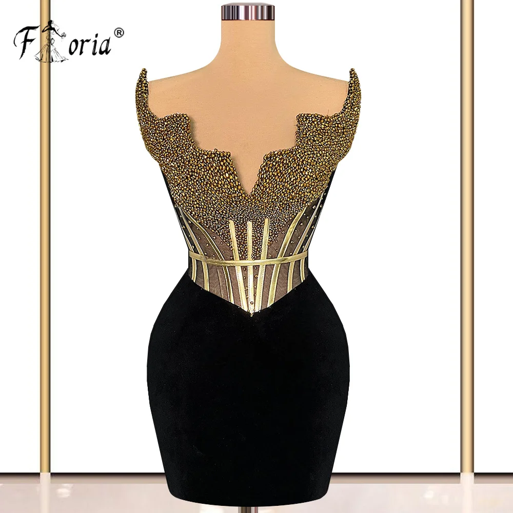 Sexy Gold Black Patchwork Mermaid Prom Dresses 2024 Women Beaded Sleeveless Evening Dress Elegant Custom Made Robe De Cocktail