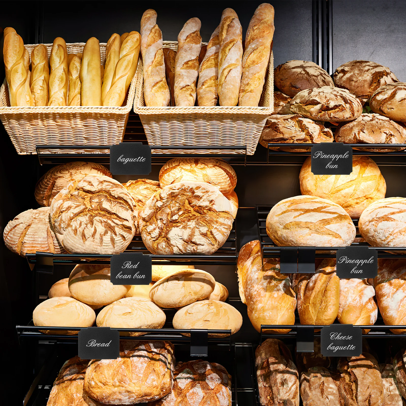 12 قطعة من ملصقات سلة المواد البلاستيكية، مشبك على ملصقات حمل التخزين، تصميم قابل للإزالة، لا يسبب ضررًا، سهل استبدال ملصق السلة #3