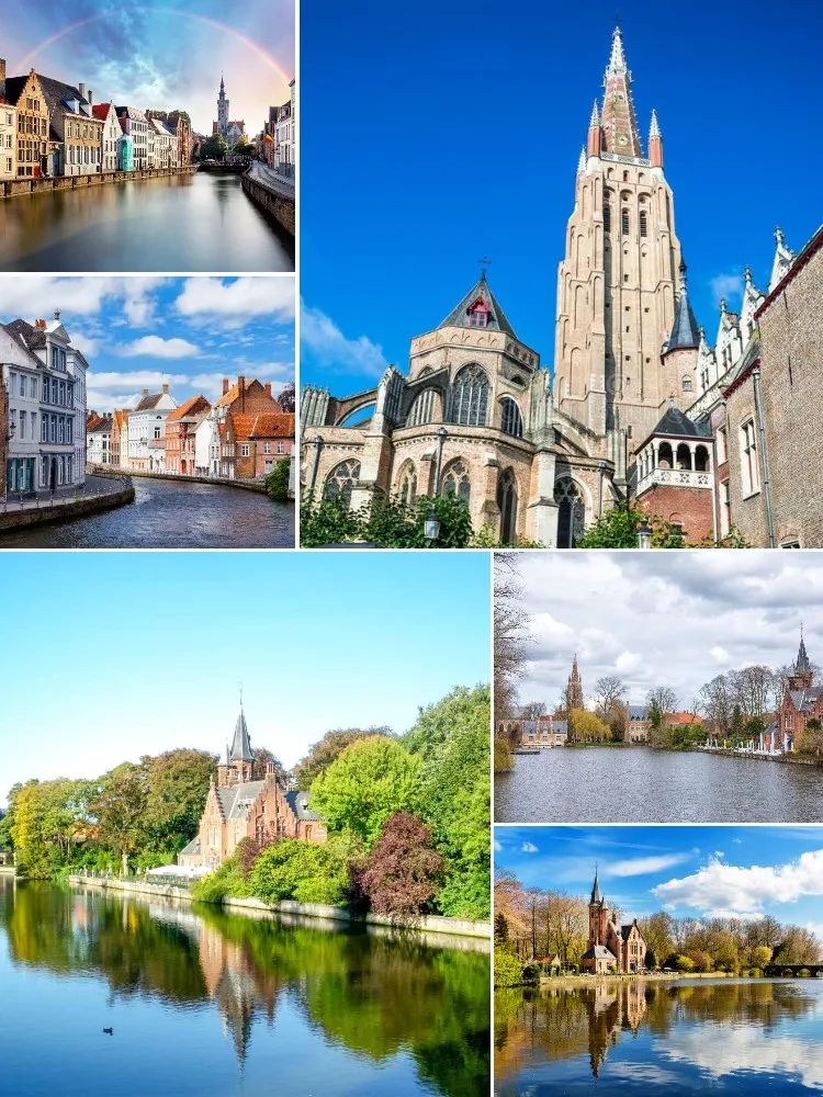 Bruges Belgium Landscape  Diamond Painting Full Round/Square Drills European Architectural Scenery Jewelry Mosaic Art Wall Decor