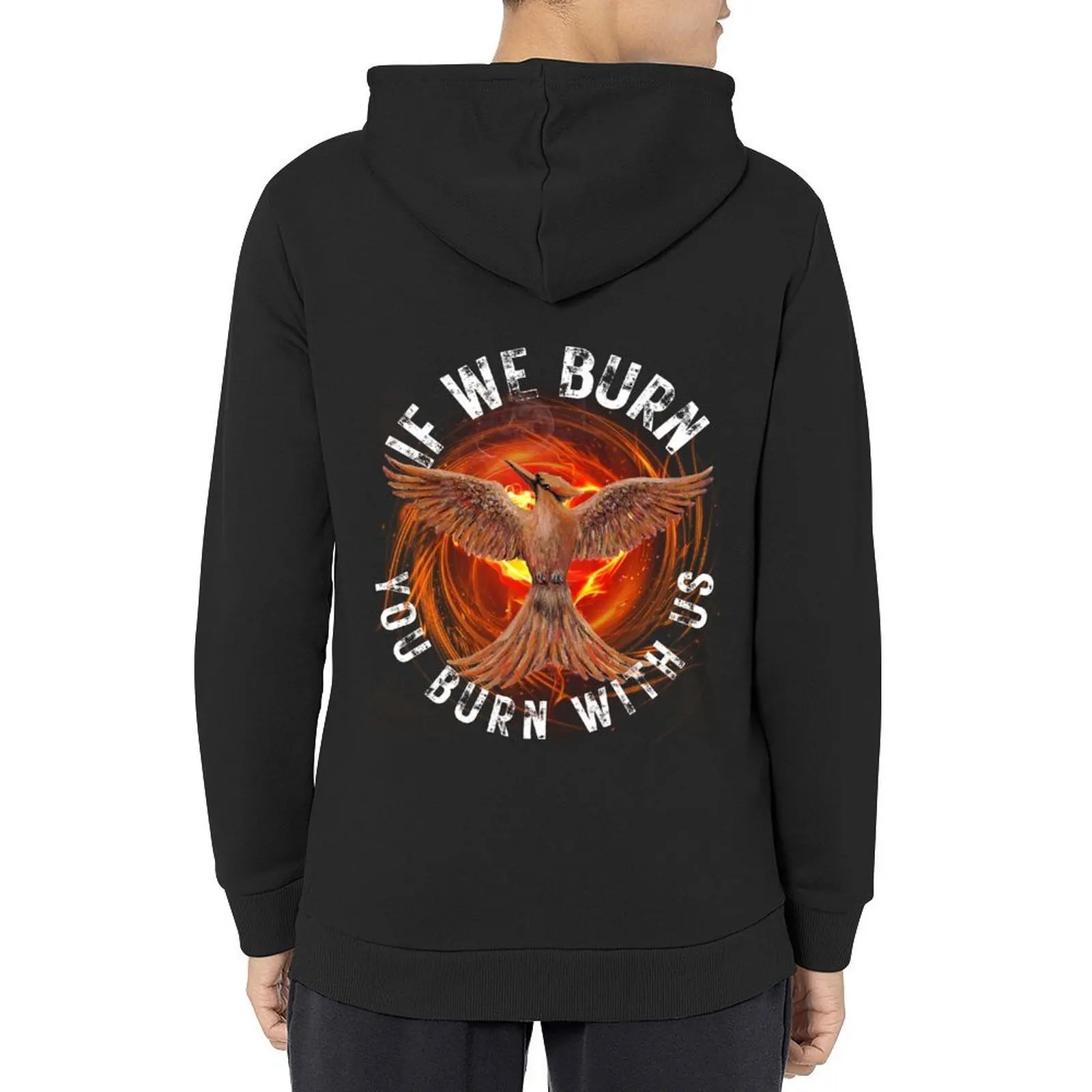 

Mockingjay - If We Burn You Burn With Us Hoodie men clothing hooded shirt men's autumn clothes men's hoodie sweatshirt