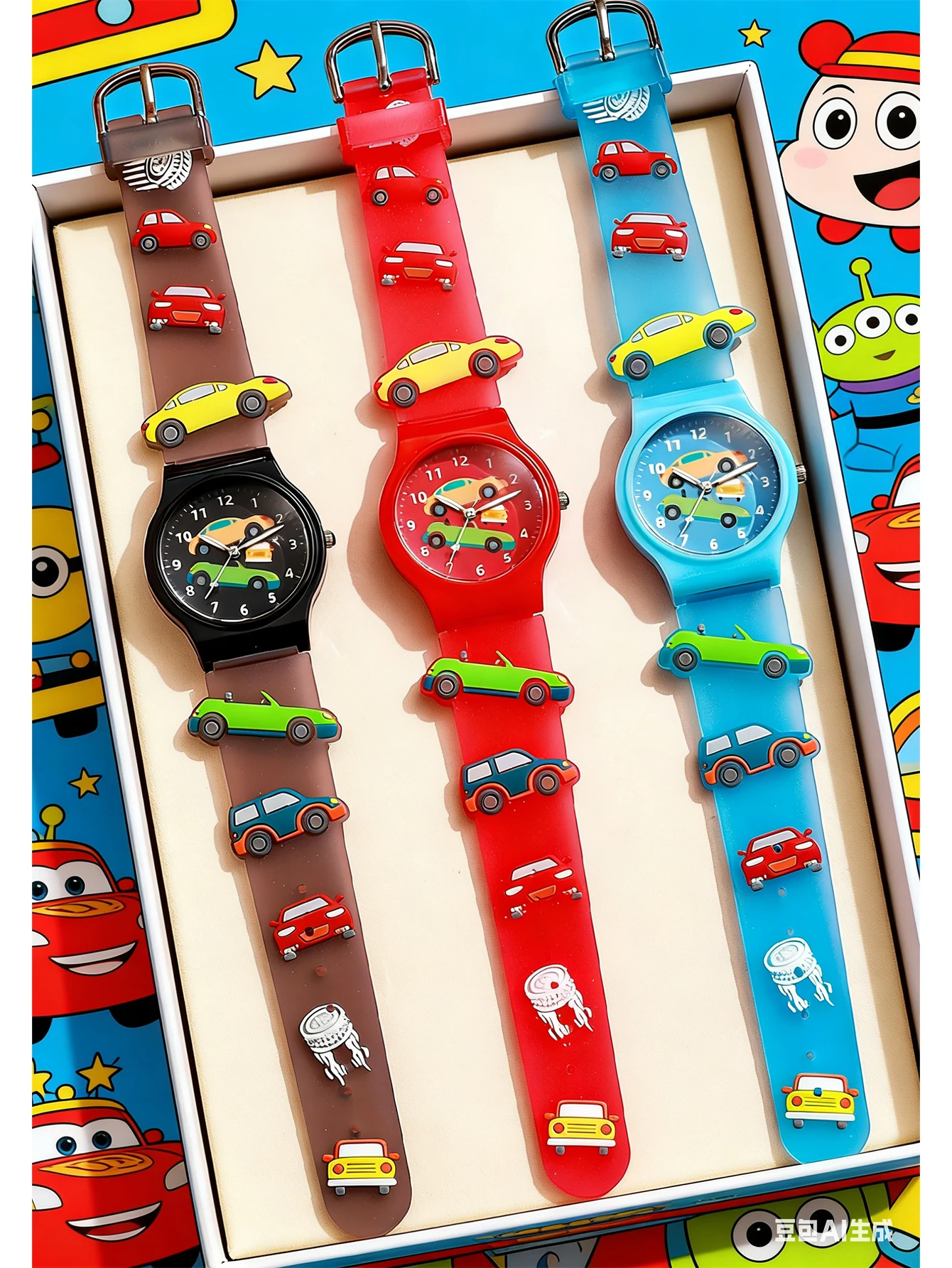 

Милые детские кварцевые часы 3D с изображением автомобиля, силиконовый ремешок, наручные часы с мультяшным дизайном для мальчиков, идеальный подарок для малышей