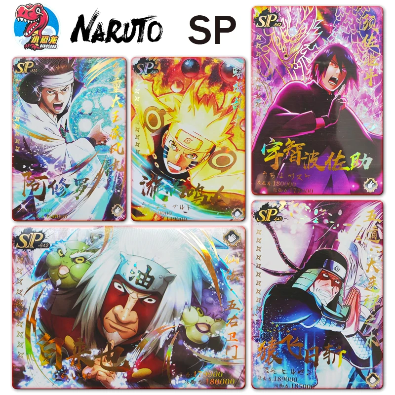 

Little Dinosaur Naruto Sp Series Collection Card Anime Characters Jiraiya Uchiha Sasuke Bronzing Cartoon Toys Christmas Gift