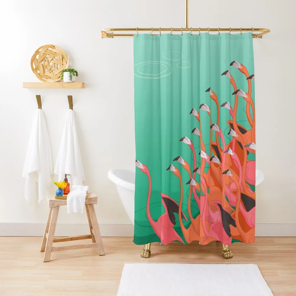 

Fresco of the flamingoes Shower Curtain Luxury Bathroom Shower Bathroom Deco Shower For Bathroom Cover Curtain