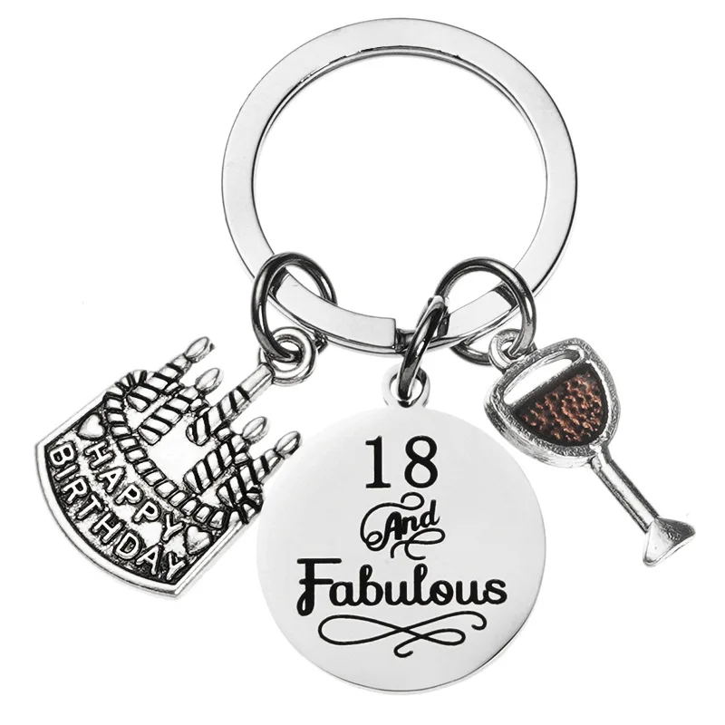 Happy Birthday Gifts Keychain Boyfriend Girlfriend Gift Jewelry Women Men Party Favors 13th 16th 18th 21st 30th 40th 50th 60th