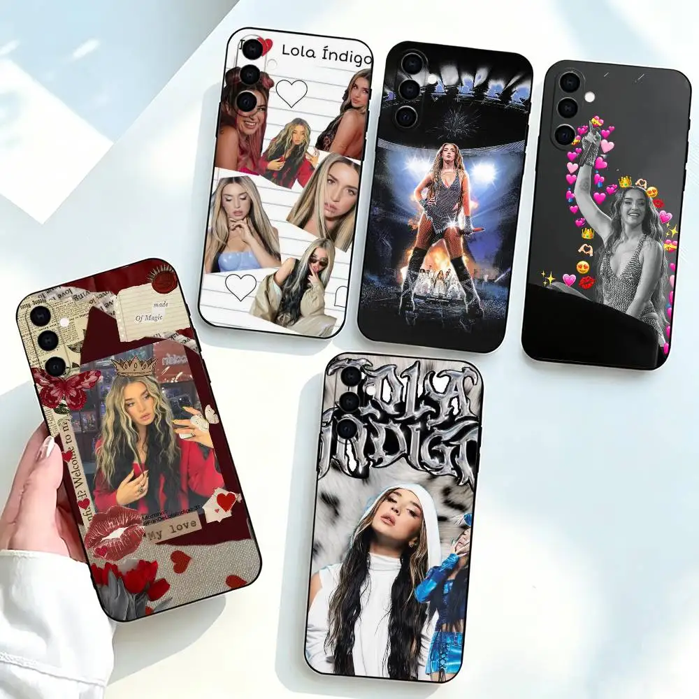 Cute Lola-a Singer-r Indigos   Phone Case Black Silicone Soft For Samsung Galaxy A73,A72,A71,A70,A53,A52,A51