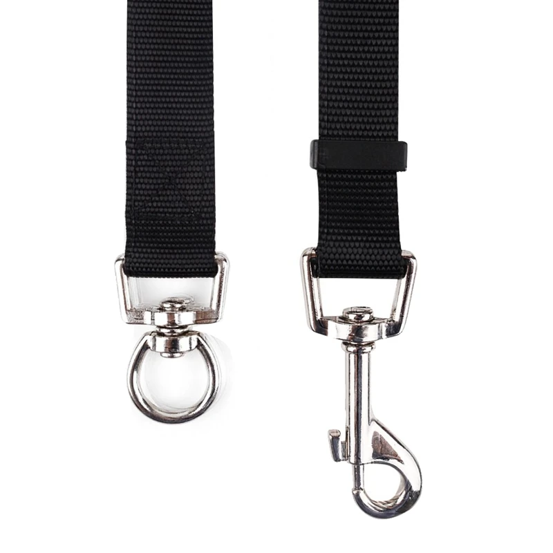 Trela destacável do cão de nylon, várias trelas pet, nenhum emaranhado, acoplador ajustável, 3 em 1, 3 vias, preto, cachorro