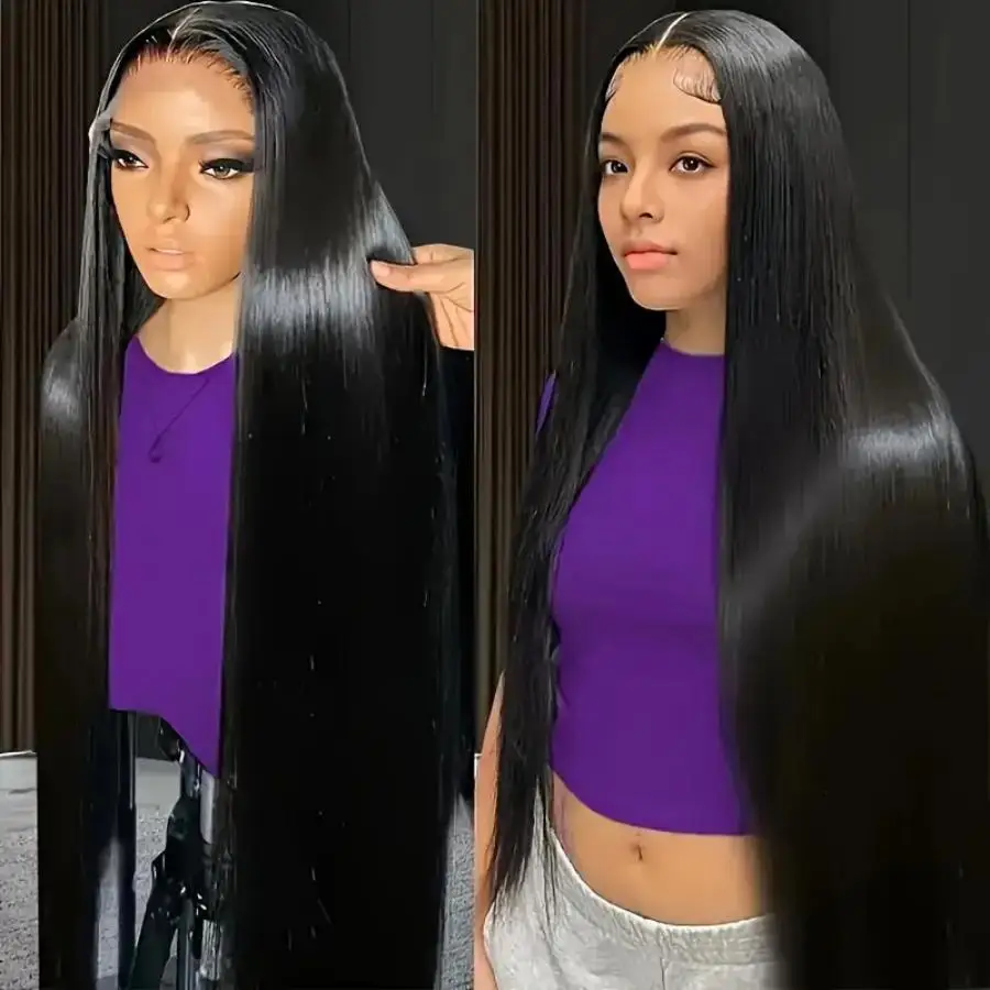 

13x6 HD Lace Frontal Wig Bone Straight Human Hair Wigs Preplucked 40 30 Inch Black 13x4 Brazilian Hair Clearance Sale Glueless