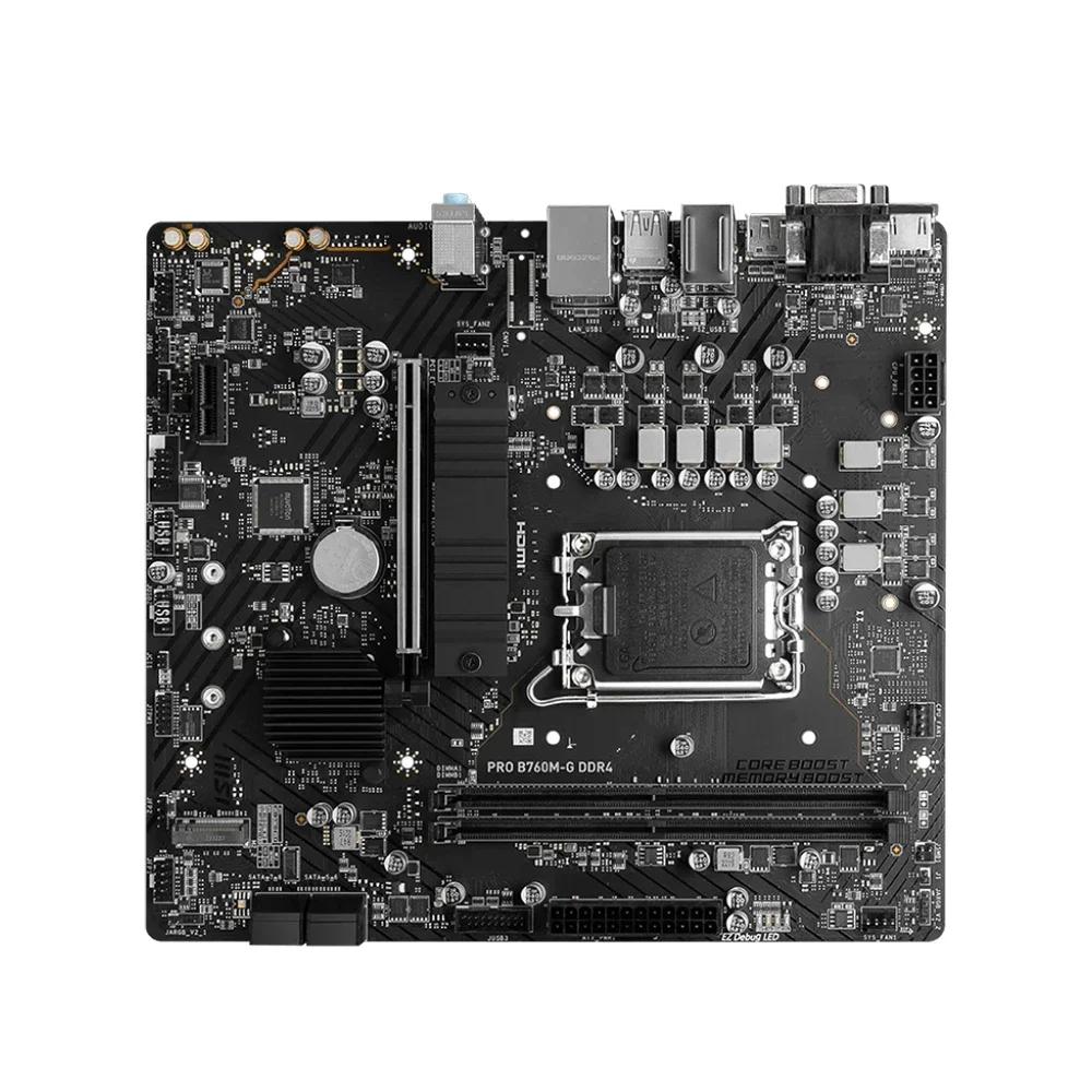 MSI PRO B760M-G DDR4 اللوحة الأم دعم i5-12400F i7-12700KF i9-14900KF وحدة المعالجة المركزية DDR4 4800MHz 64GB LGA 1700 HDMI NVME M.2 PCle 4.0 #3