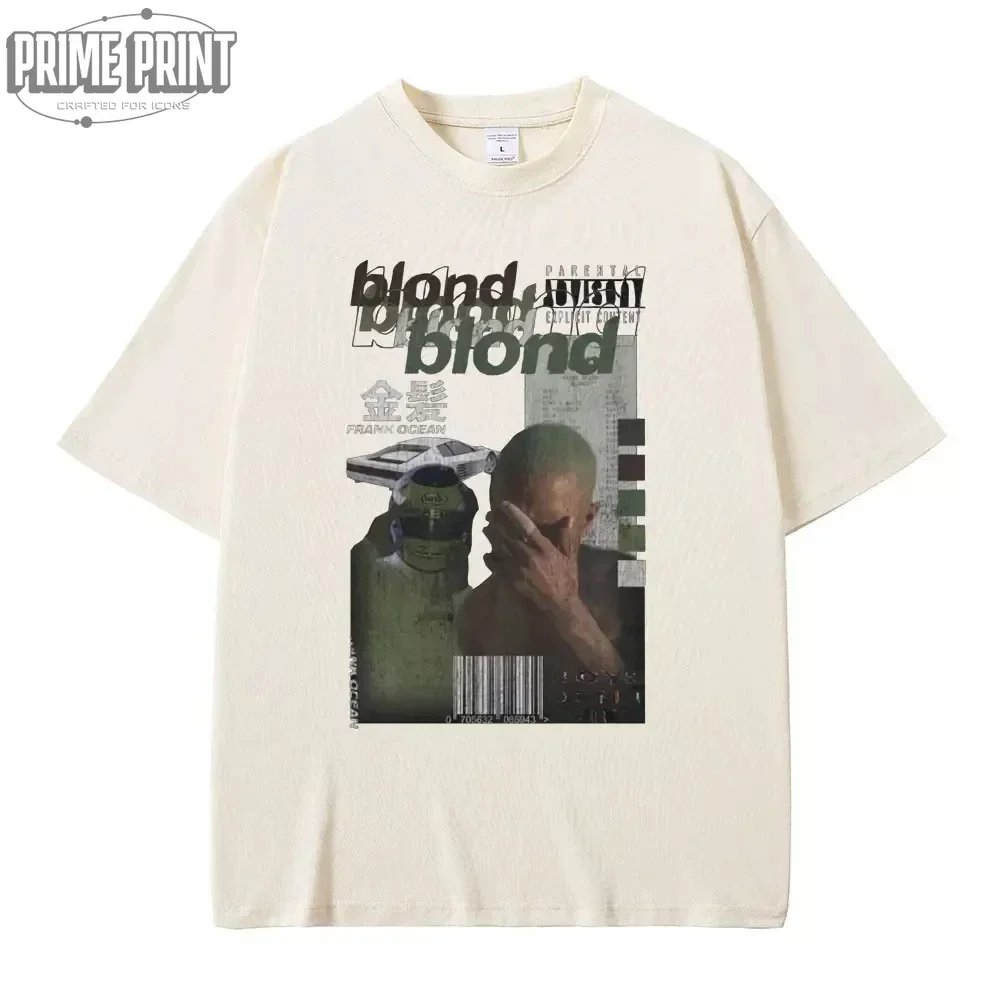

Men Fashion Tees Short Sleeve Men's Vintage T Shirt Blond Hip Hop Tshirt Rapper Frank T-Shirt Ocean Shirts